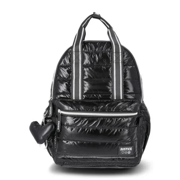 17" Shimmer Quilted Backpack, Lunch Bag, Water Bottle, and Charm Set - Picture 2 of 4